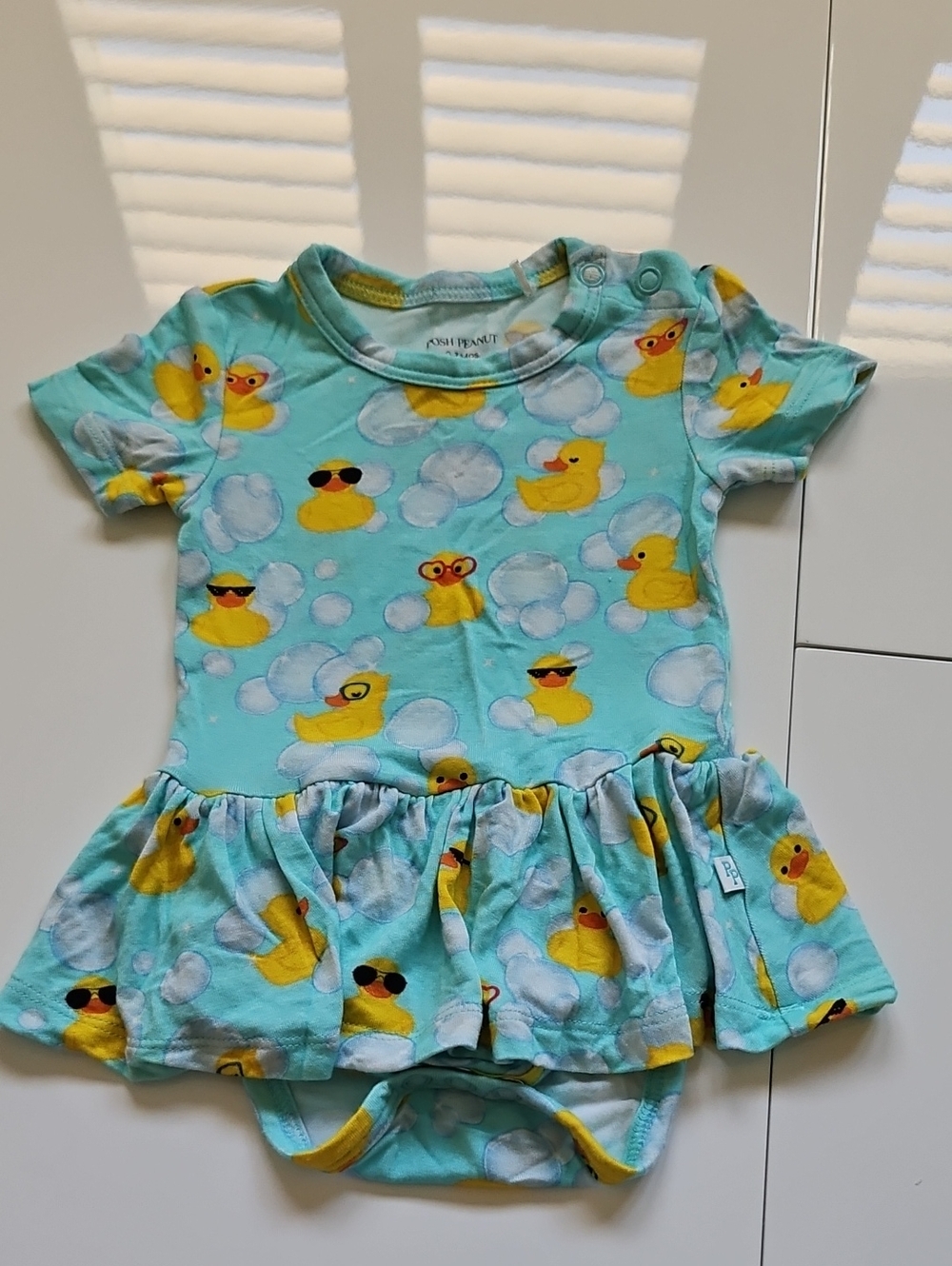 Posh Peanut Baby Girls 0-3m Rubber Ducky Bamboo Bubble